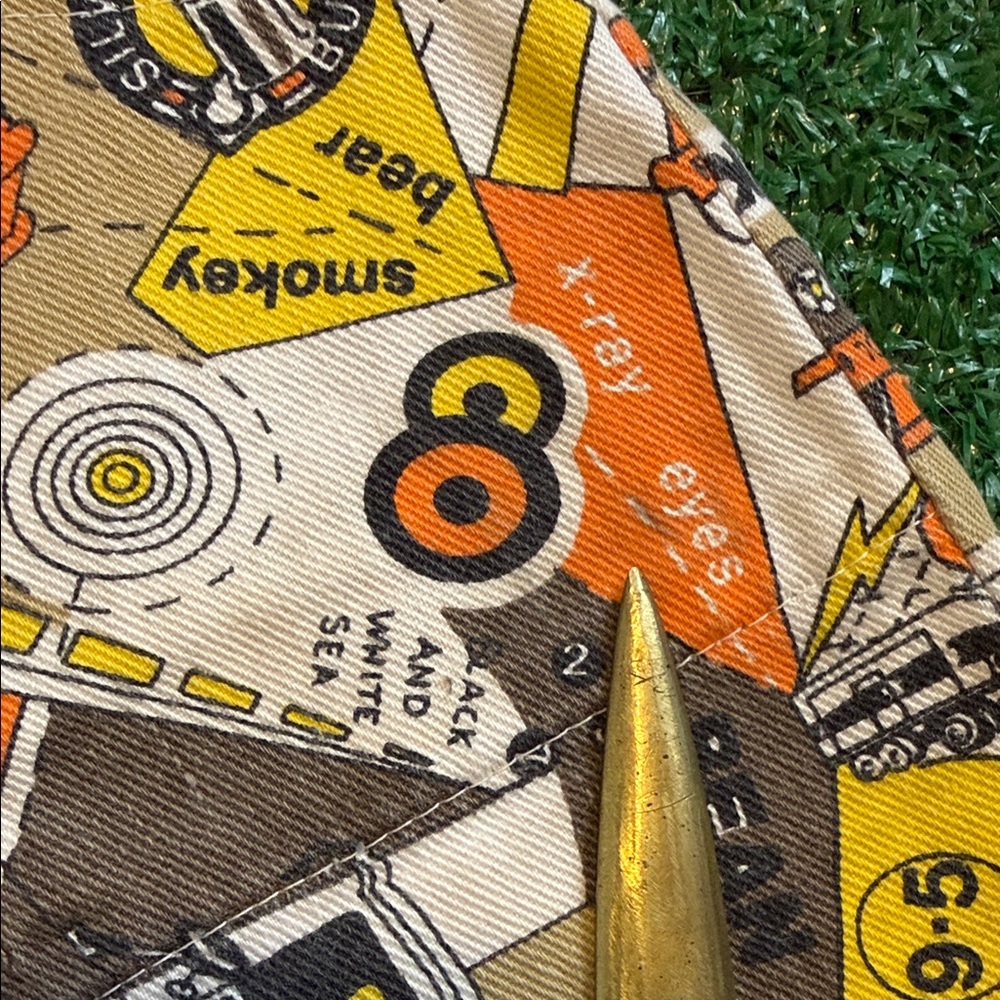 Rad & Rare 70s Vintage Big Rig CB Radio Slang Graphic Print Frayed Jean Shorts - Picture 14 of 14